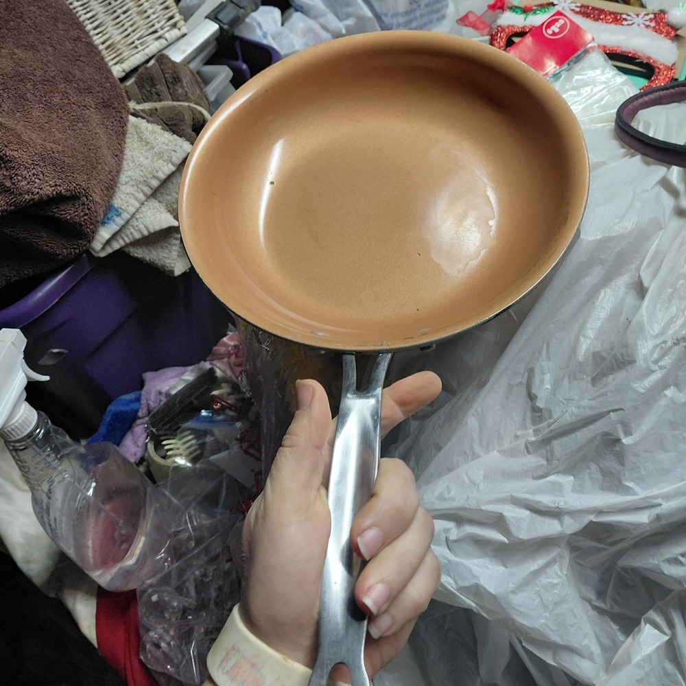 Red Copper Gold Diamond Non-stick Frying Pan 10"